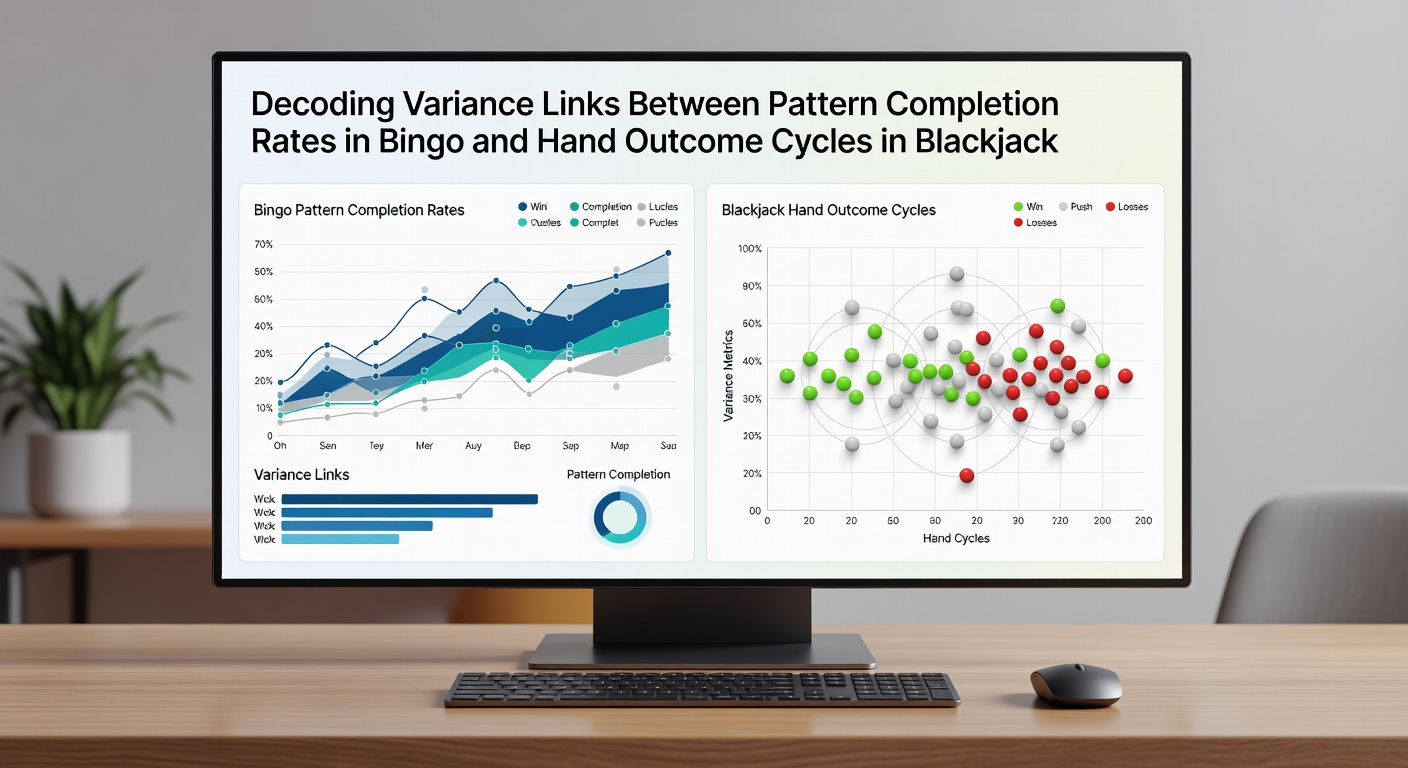 Side-by-side graphs comparing bingo completion rates and blackjack outcome cycles from recent gaming studies