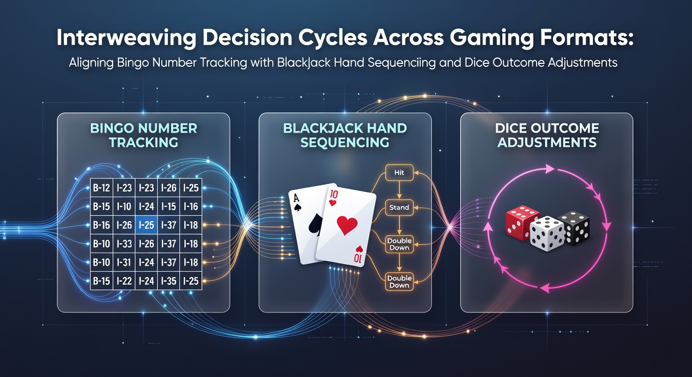 Players coordinating bingo card tracking with blackjack hand decisions and dice rolls at a multi-game casino floor