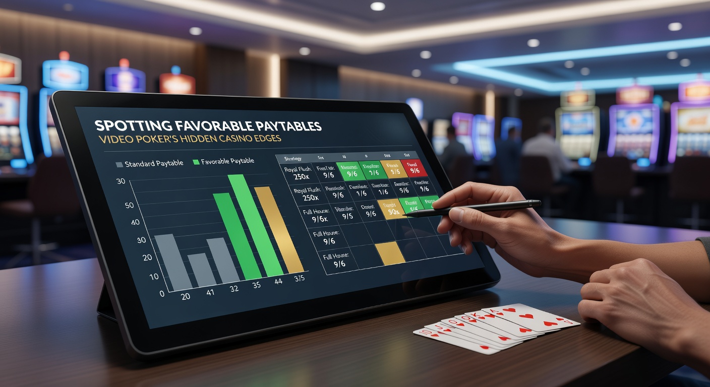 Close-up of a video poker paytable screen showing detailed payouts for various hands in a Bonus Poker variant