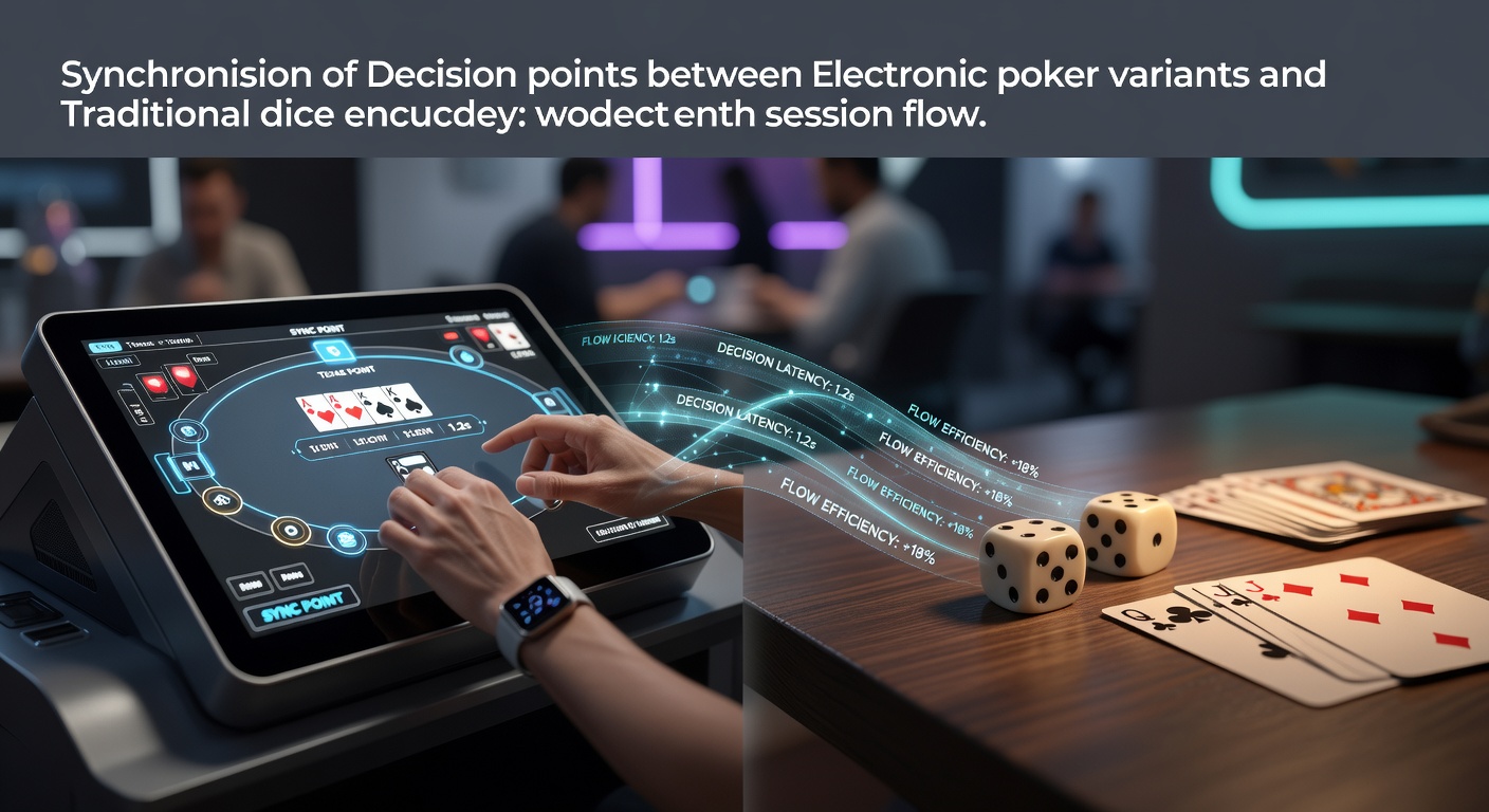 Casino floor layout showing electronic poker terminals adjacent to dice tables with players managing timed decisions
